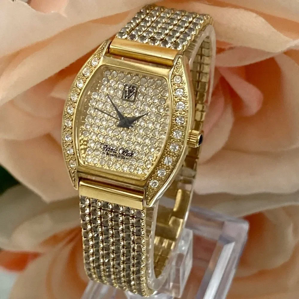 Victoria Weick Beverly Hills Pave Crystal Dial and Bezel Ladies Dress Watch